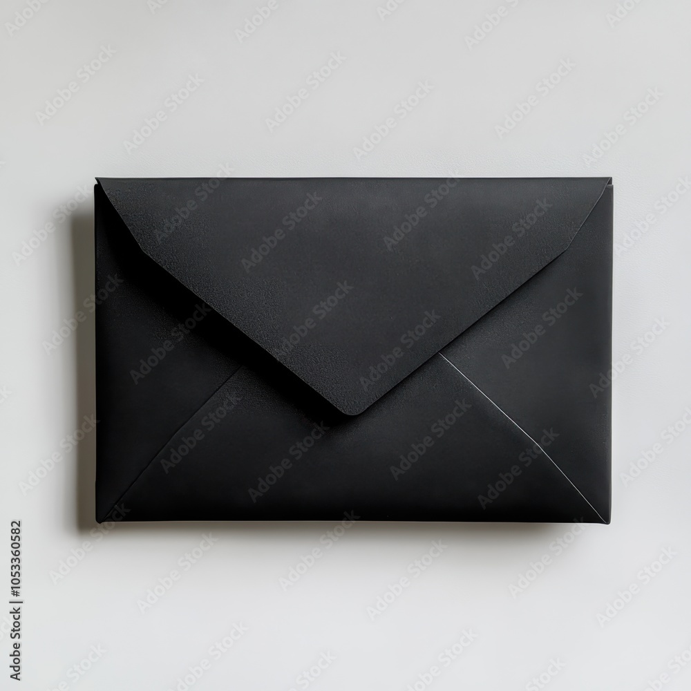 Black Envelope on White Background Black Envelope on White Background