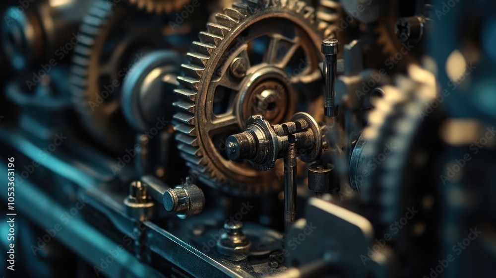 Close-Up of Interlocking Gears in a Machine Close-Up of Interlocking Gears in a Machine