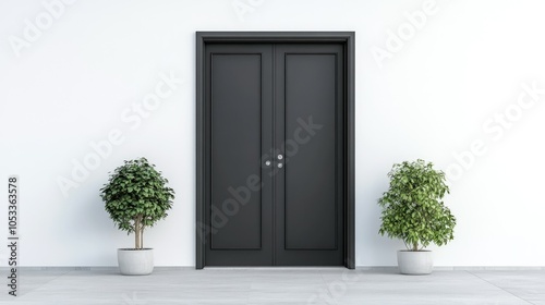 Modern anthracite plastic double door with clean lines, perfect for residential spaces