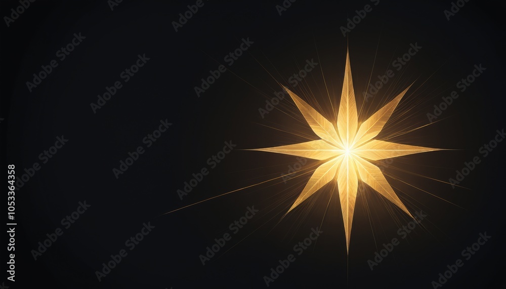 Glowing star illustration with vibrant light effects on dark background concept Glowing star illustration with vibrant light effects on dark background concept
