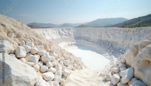  Natural beauty of a rock formation with a serene water hole