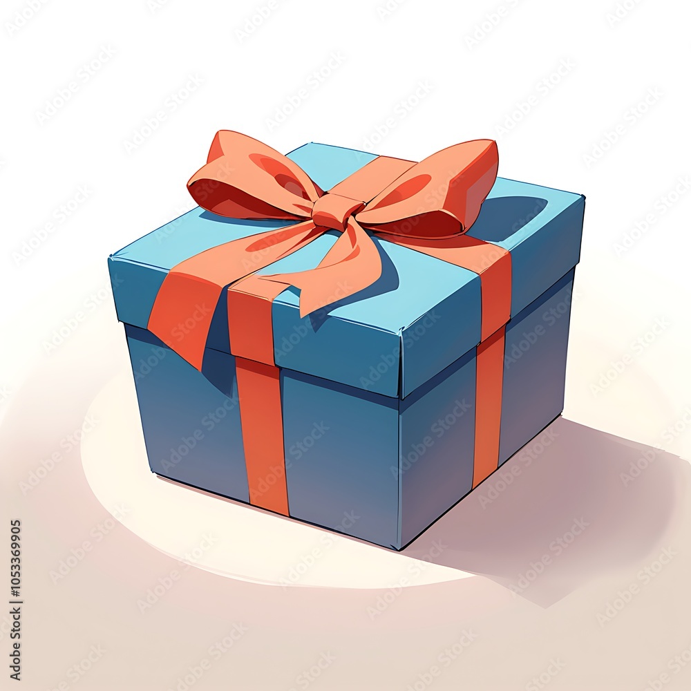 Obraz premium A gift box tied with a ribbon stands ready to surprise