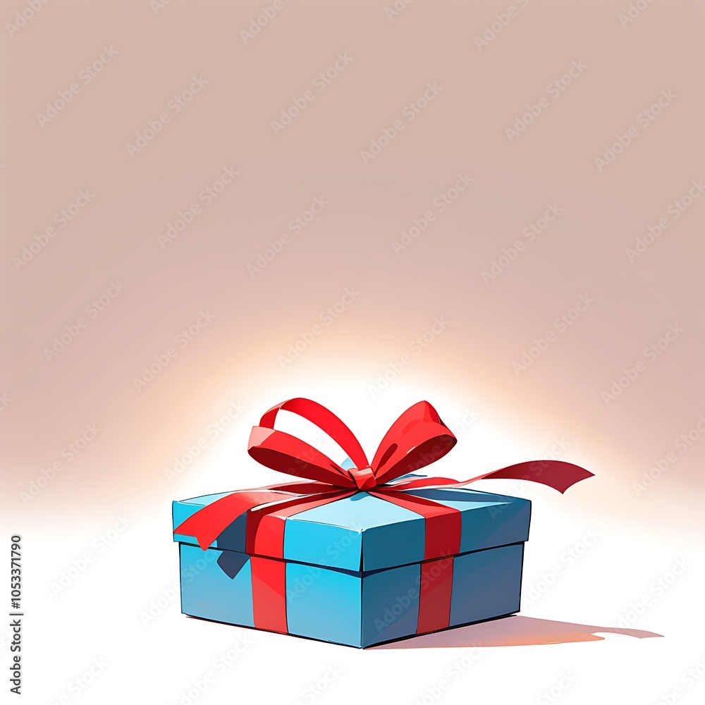 Obraz premium A gift box tied with a ribbon stands ready to surprise