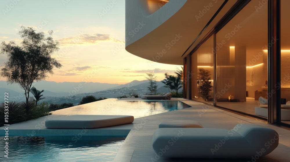 Fototapeta premium High-tech villa with integrated home automation.