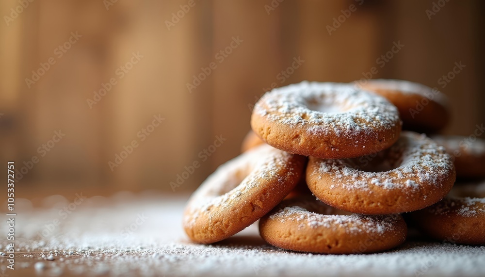 Deliciously tempting powdered sugar donuts Deliciously tempting powdered sugar donuts