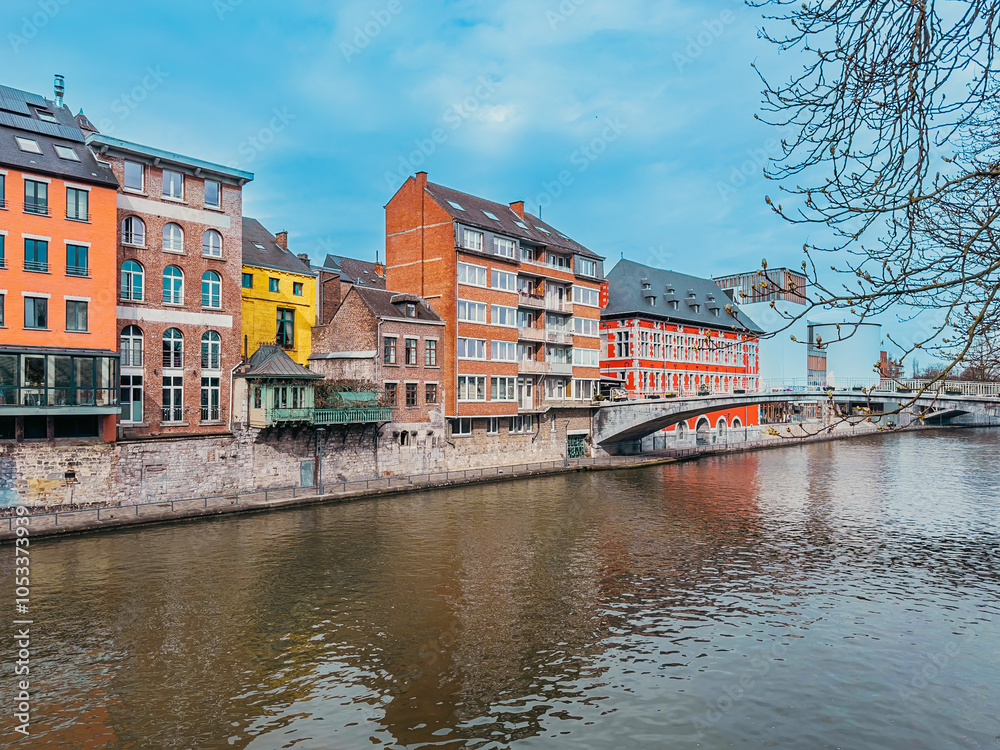 Naklejka premium Journey to Namur: Exploring the Enchanting Streets of the Old Village