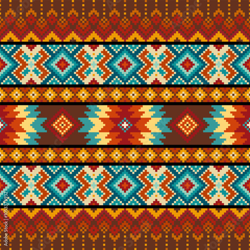 Geometric tribal pattern,Traditional native american design, Navajo ornament