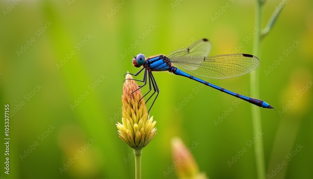 Natures Artistry A dragonflys delicate dance with a wildflower Natures Artistry A dragonflys delicate dance with a wildflower