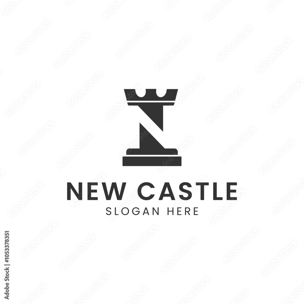 Fototapeta premium Initial Letter N Castle Logo Symbol Vector