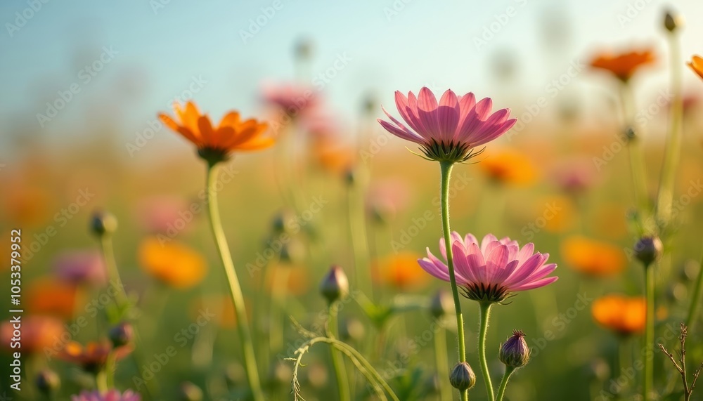  Blooming in harmony  A field of vibrant wildflowers