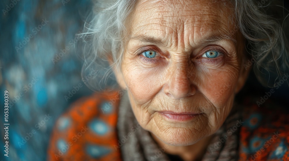 Elderly Italian woman with soft, kind eyes Elderly Italian woman with soft, kind eyes