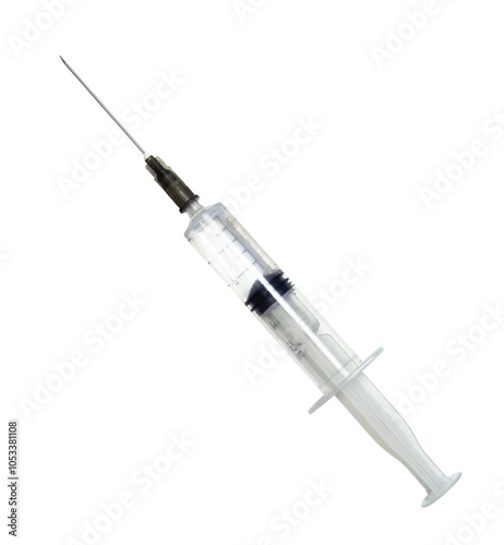 Syringe with injection. Isolation on a transparent background. photo