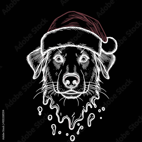 Playful Dog in Red Santa Hat Slips on Ice and Takes a Tumble This Holiday Season