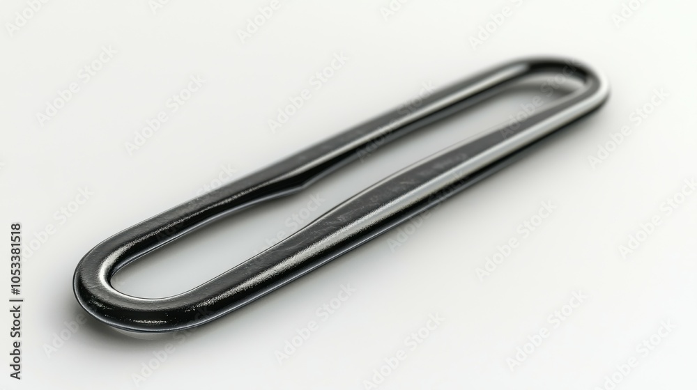 Isolated black paperclip on white background Isolated black paperclip on white background