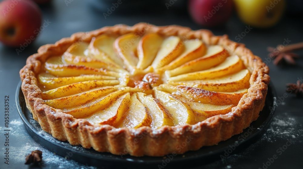 Freshly baked spiced pear tart Freshly baked spiced pear tart