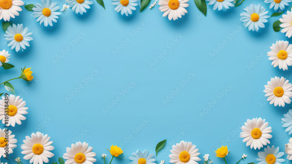 Fototapeta premium frame of daisies