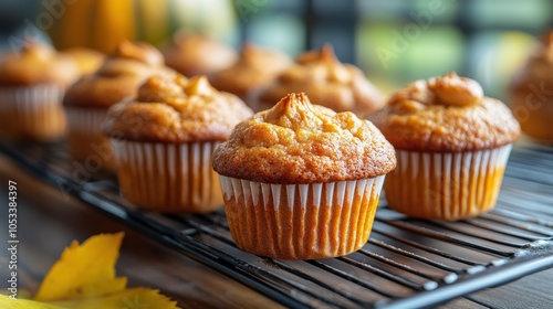 Freshly baked pumpkin spice muffins