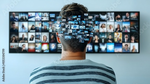 AI suggesting personalized content smart TV based viewing habits recommendations. AI generated