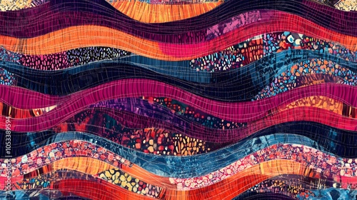 Vibrant reef mosaic made from multicolored background, generative ai