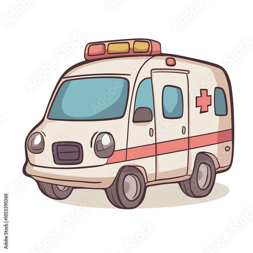 ClipArt Ambulance cartoon modern style 