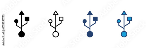 Usb icon vector. Flash disk icon vector