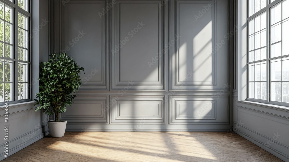 Obraz premium Light grey paneling