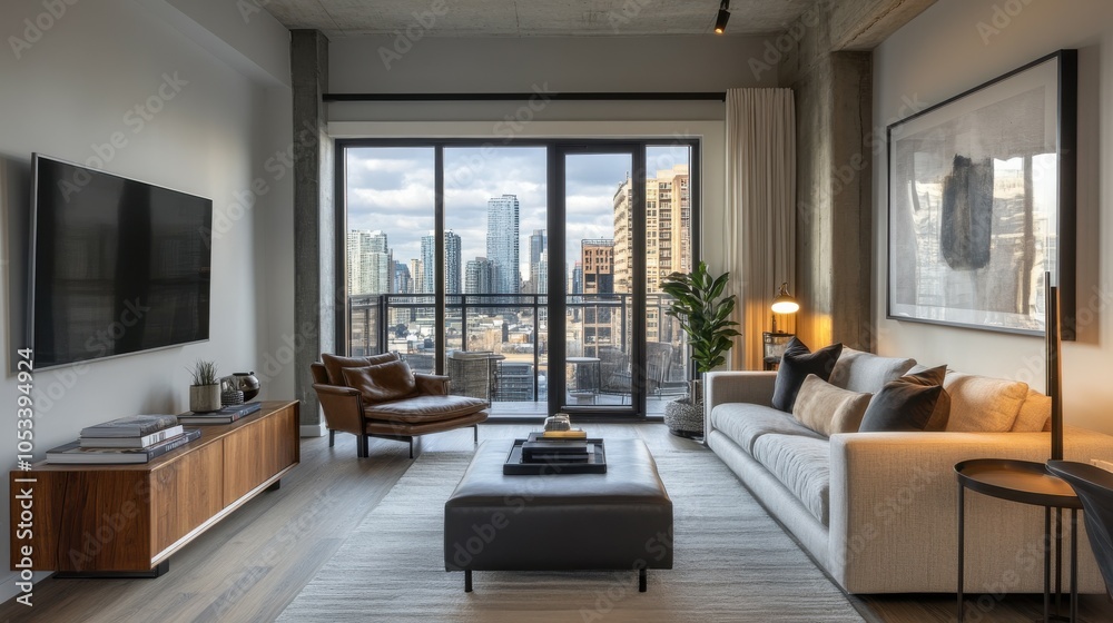Obraz premium High-end urban studio with luxury amenities.