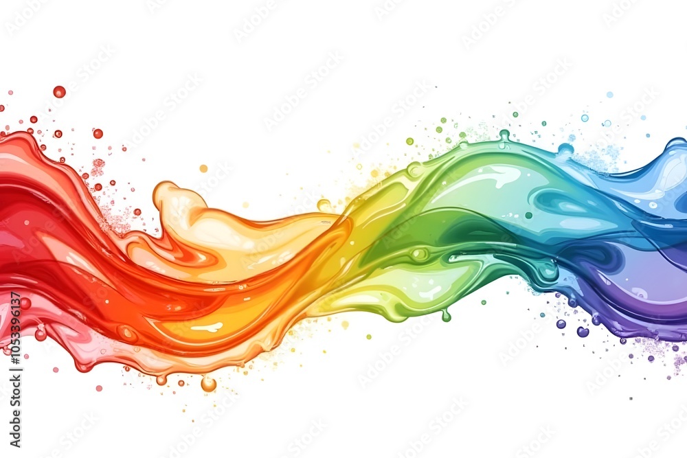 Summer background and banner with water, spray and waves in abstract shapes. Vibrant colors. Dynamic composition of flowing and natural shapes in the color spectrum. Vibrant abstract banner with movin Summer background and banner with water, spray and waves in abstract shapes. Vibrant colors. Dynamic composition of flowing and natural shapes in the color spectrum. Vibrant abstract banner with movin