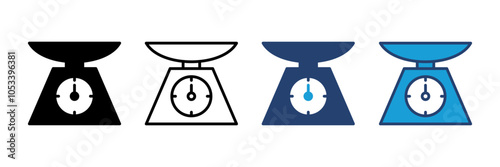 Scales icon vector. Weight scale icon