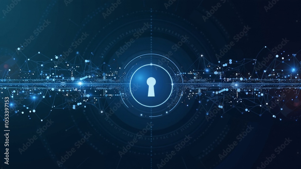 Fototapeta premium Digital Lock in a Secure Data Environment