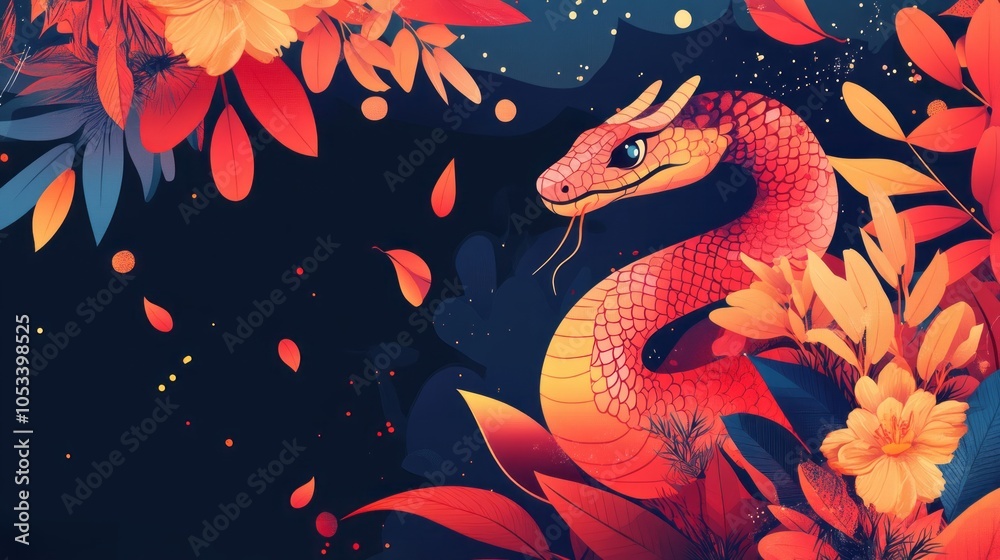 Happy New Year 2025 – Year of the Snake Celebration with Elegant Chinese-Inspired Design Happy New Year 2025 – Year of the Snake Celebration with Elegant Chinese-Inspired Design