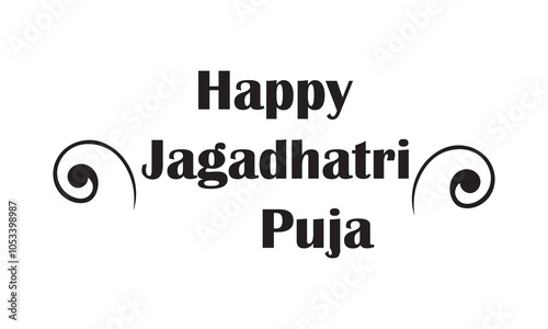 hand writing, text and letting happy happy Jagadhatri puja icon, vector illustration. photo