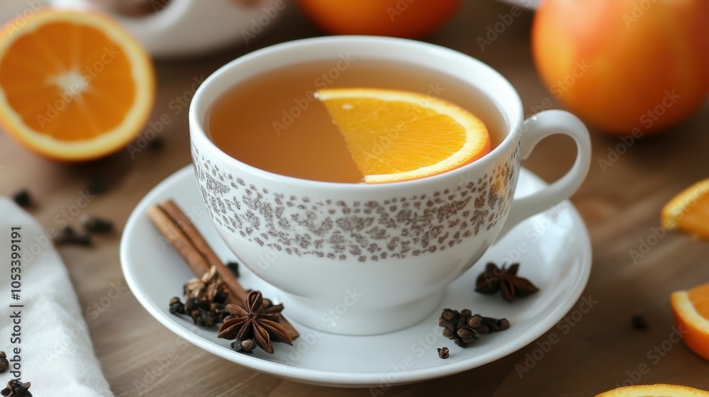 Hot apple cider with cloves and orange Hot apple cider with cloves and orange