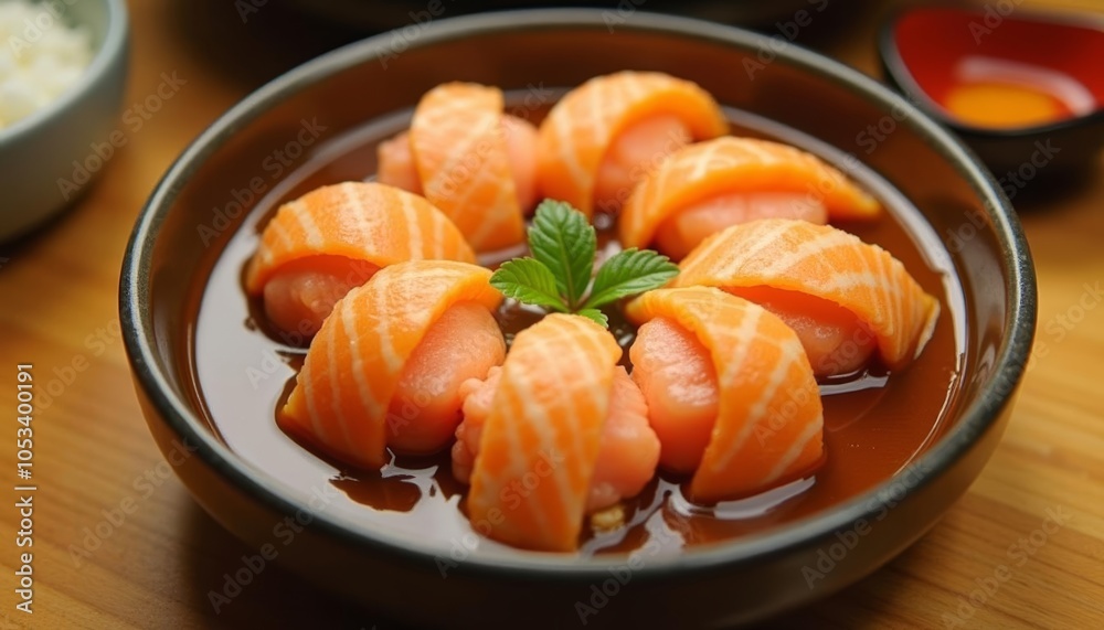 Deliciously fresh sushi ready to be savored Deliciously fresh sushi ready to be savored