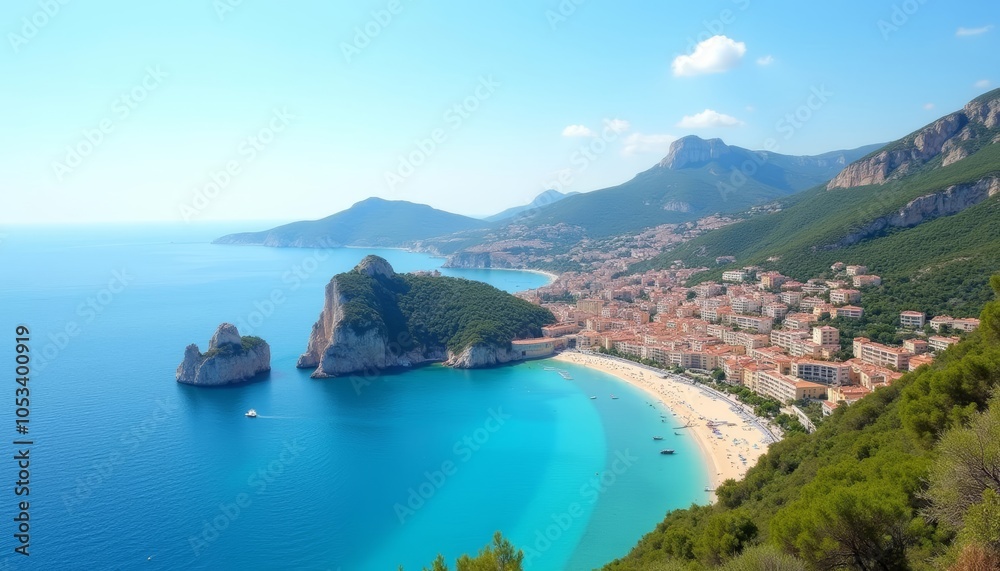 Fototapeta premium Escape to Paradise A serene coastal view