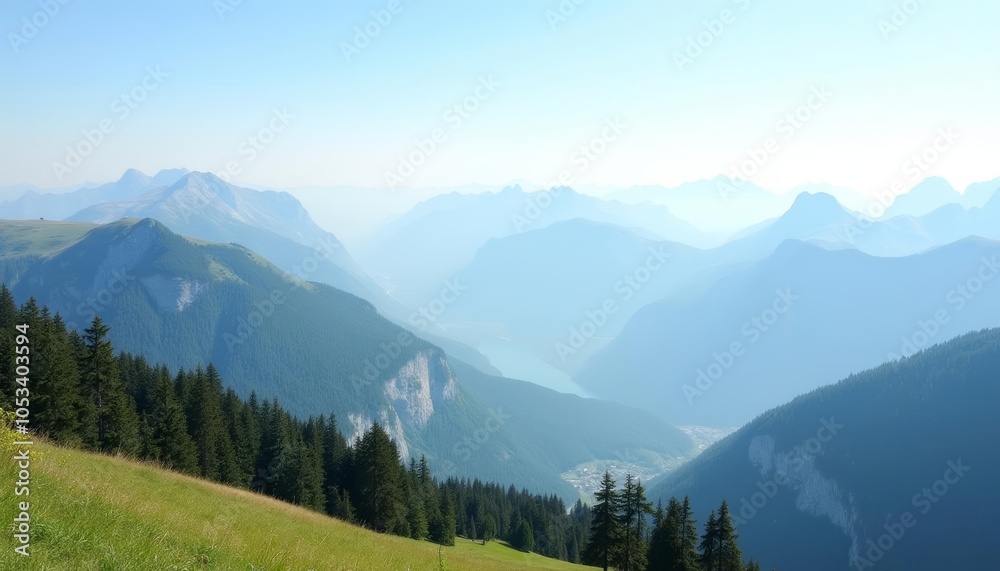 Fototapeta premium Majestic mountain vista serene and untouched
