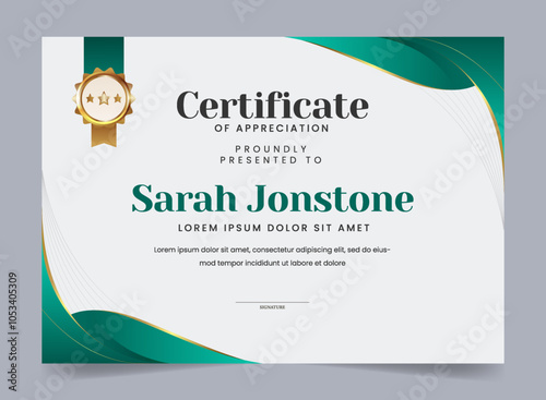 Luxury modern certificate design template