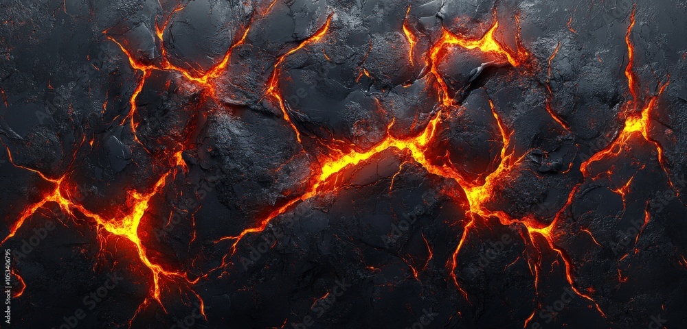 A black and orange image of a rock with a crack in it A black and orange image of a rock with a crack in it
