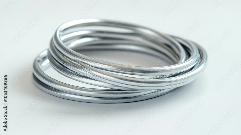 Isolated silver rubber band on white background Isolated silver rubber band on white background