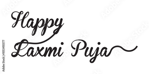 LAKSHMI puja text hand writing lettering icon vector.