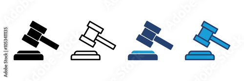 Gavel icon vector. judge gavel icon vector. law icon vector. auction hammer