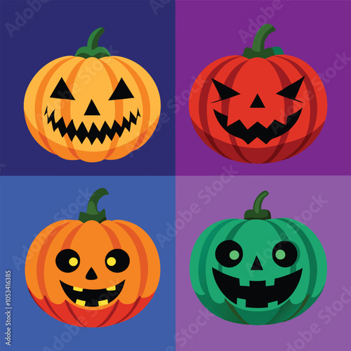 Set variety of halloween party pumpkins