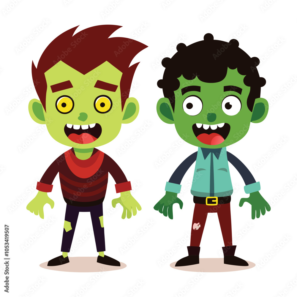 Two zombie holding his brain Two zombie holding his brain
