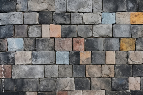 Processed collage of old european cobble stone pavement texture. Background for banner