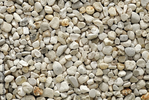 Photo of Pile of small pebble stones. Background texture for backdrops or mapping