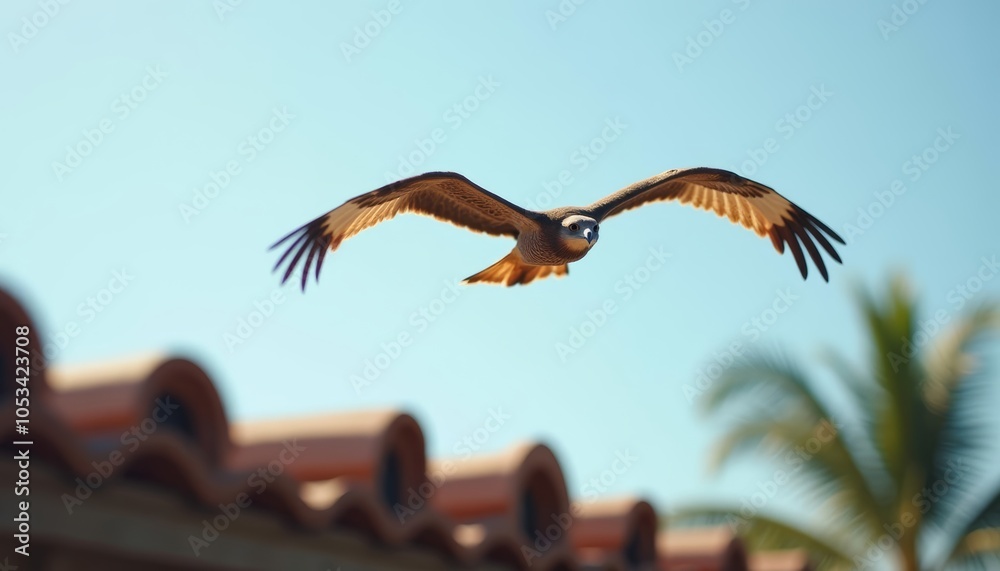 Fototapeta premium Soaring high above the tropical landscape