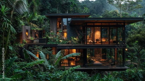 Cozy Modern Villa Surrounded by Lush Greenery