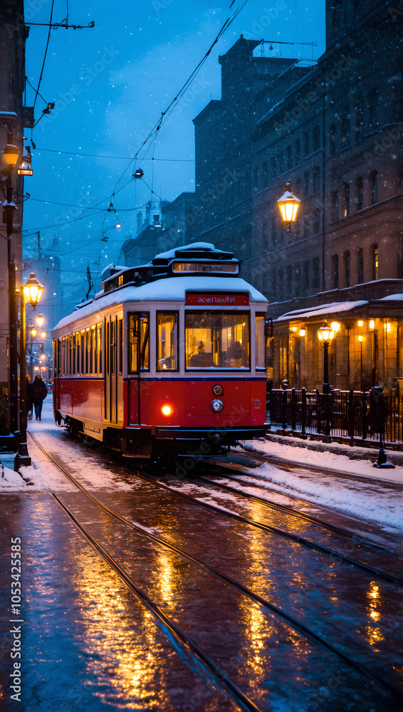 Obraz premium tram at night