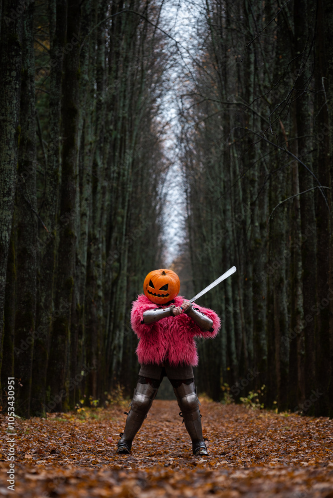 Naklejka premium Pumpkin knight