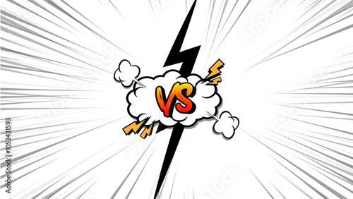 Versus Screen retro game VS Interface.Versus Screen With Speedlines.Pop art.	